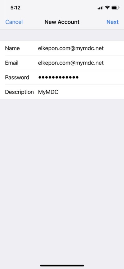 Setup MDC Student email on Iphone