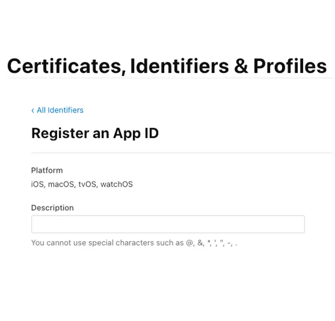 How to create a bundle id for an iOS app (App Store)